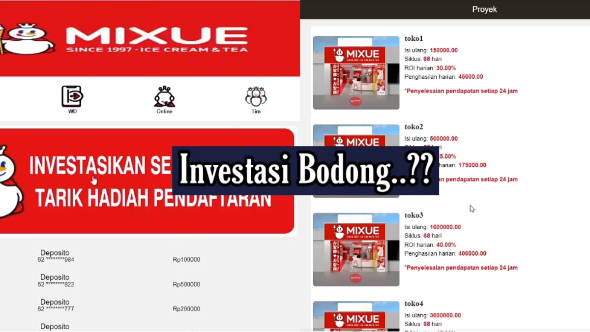 Aplikasi Investasi MIXUE Terbukti Aman dan Membayar? Ini Fakta