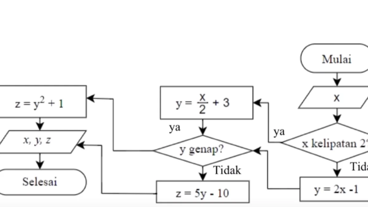 Contoh Soal Flowchart UTBK 2024/ Tangkap Layar YouTube Privat Al Faiz
