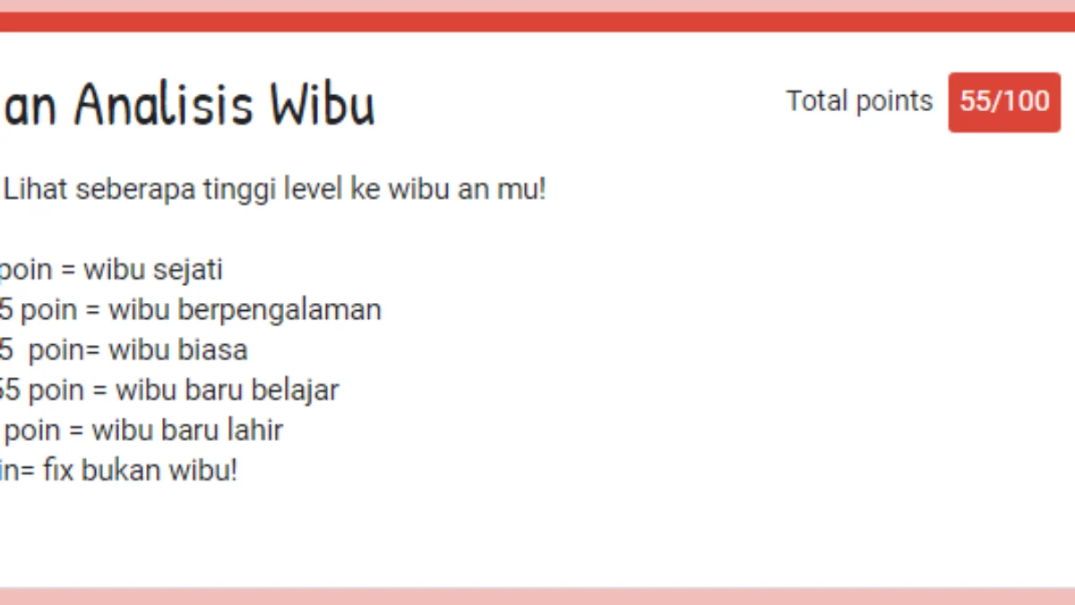 Link Ujian Analisis Wibu Terbaru 2024 via Google Form DISINI Gratis