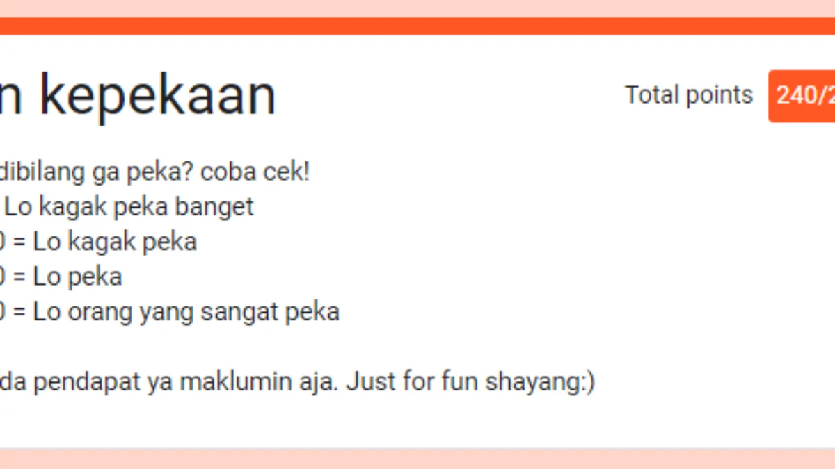 Link Ujian Kepekaan Terbaru 2024 Docs Google Form Gratis DISINI