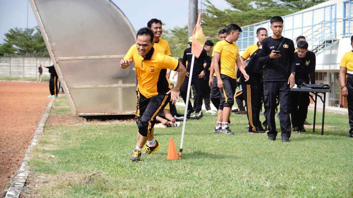 Wakapolres Banjar Kompol Dani Prasetya mengikuti Samjas di Stadion Gelora Banjar Patroman Kota Banjar, Selasa 14 Mei 2024. (Istimewa)