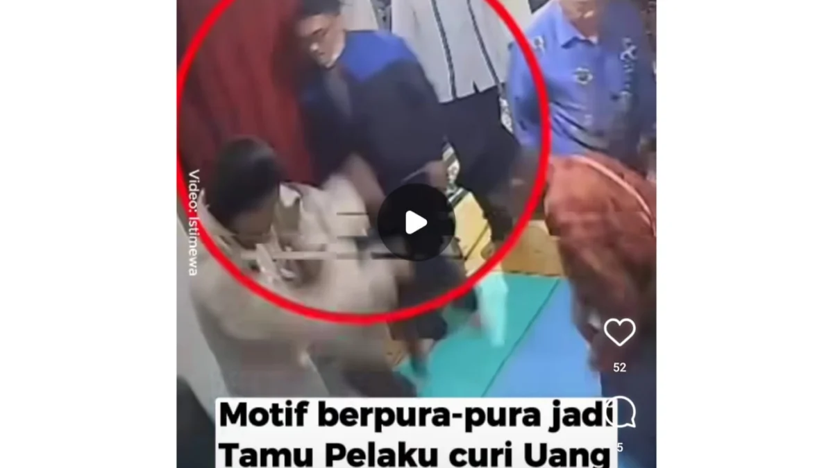 Ist. Tangkap layar unggahan video yang memperlihatkan aksi pelaku pencurian di acara syukuran pernikahan.