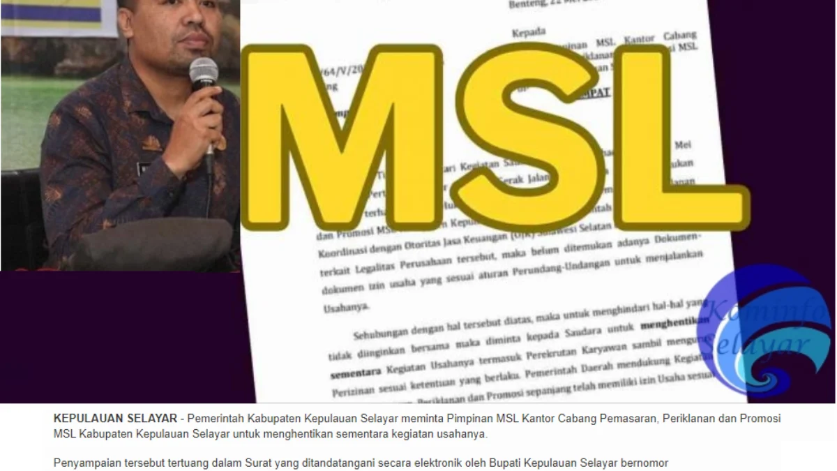 Akhirnya Bupati Turun Tangan Hentikan Kegiatan Aplikasi MSL