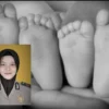 ILUSTRASI kaki bayi anak Polwan yang bakar suami di Mojokerto.