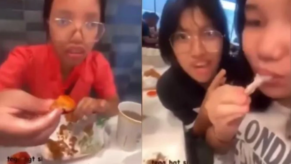 Kolase tangkapan layar video empat remaja yang menghina Palestina.