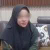 Briptu FN Saat menjalani peneriksaan kasus polwan bakar suami.