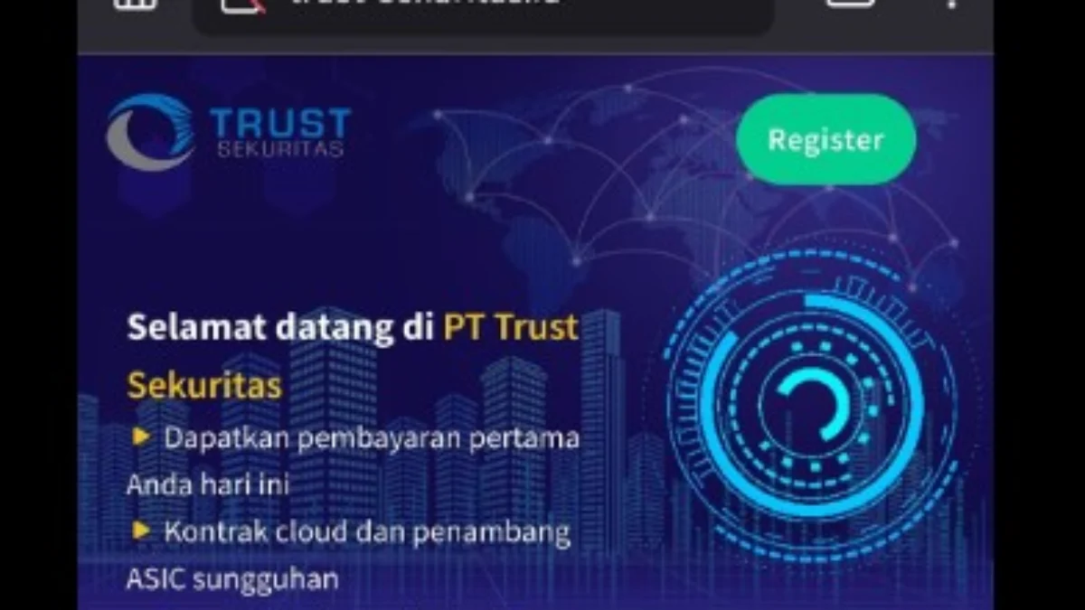 Penampakan aplikasi Trust Securitas yang diduga sebagai aplikasi ponzi.