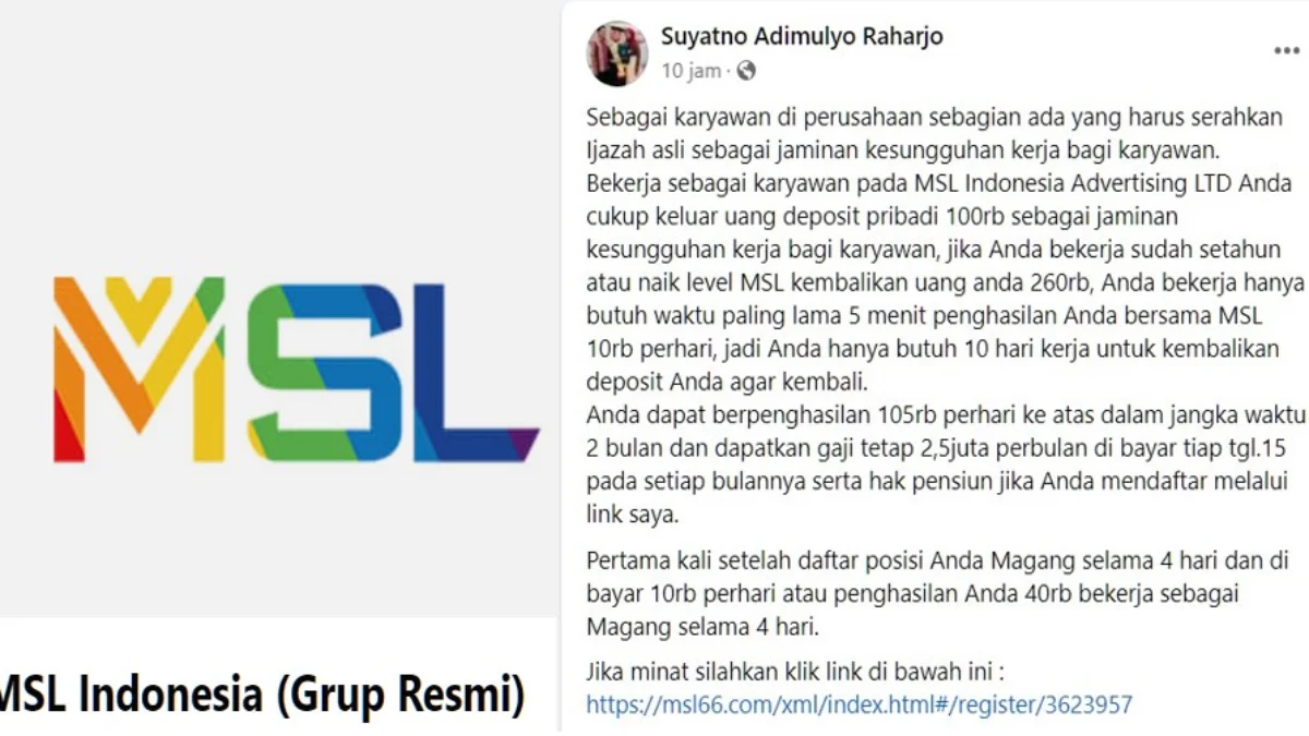 Unggahan dalah satu member MSL APP di sosial media.