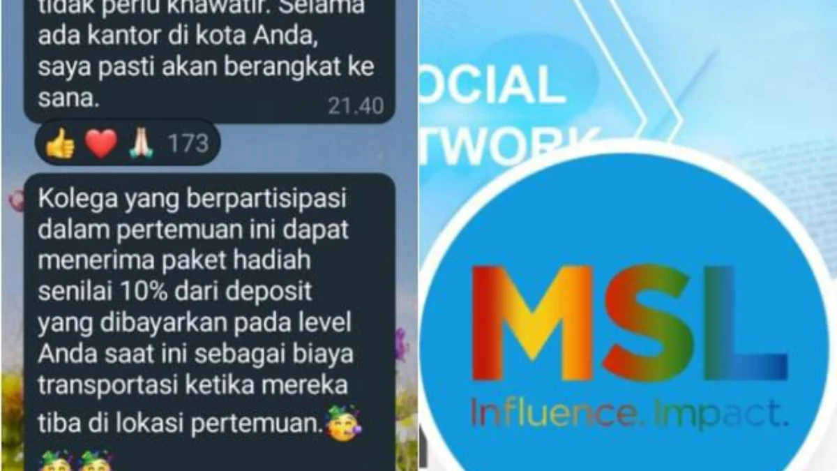 Pengumuman dari aplikasi MSL tentang janji leader yang akan datangi kantor di daerah.
