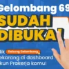 Pendaftaran kartu Prakerja gelombang 69 yang masih dibuka hingga tengah malam nanti.