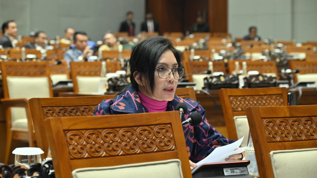 Anggota Komisi VI DPR RI Rieke Diah Pitaloka saat interupsi di Rapat Paripurna DPR RI, Selasa (4/6/2024). Dok. dpr.go.id