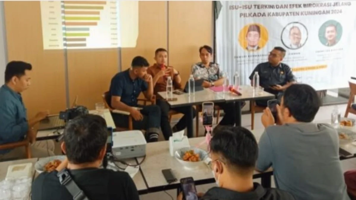 Peneliti IPRC menyoroti netralitas dan politisasi ASN di Pilkada 2024 yang disampaikan dalam konferensi pers di Kuningan, Selasa 25 Juni 2024.