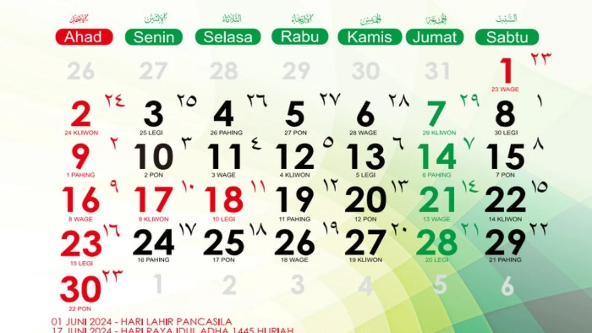 Apakah Selasa 18 Juni 2024 Masih Libur? Cek Kalender Juni 2024 Daftar Tanggal Merah Kalender Juni 2024, 18 Juni 2024 Apakah Masih Libur? Dok. Kemenag