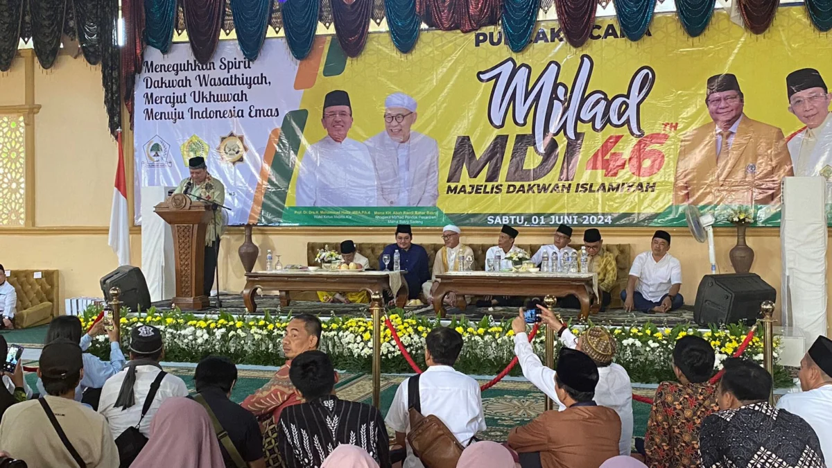 Airlangga Hartanto Hadiri Milad ke-46 MDI, Minggu (2/6/2024). Foto: Sandika Fadilah/JabarEkspres.com
