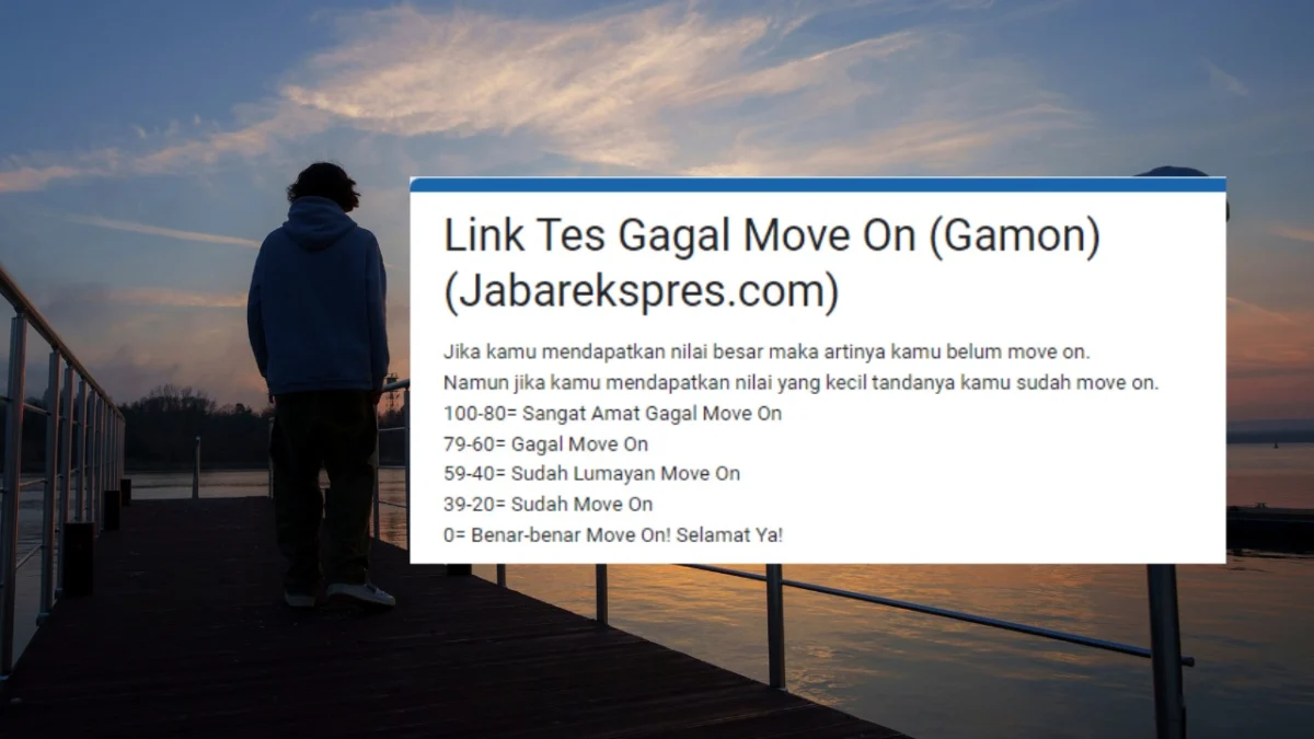 Link Tes Ujian Gamon 2024, Ketahui Tingkat Kegagalan Kamu dalam Move On dari Mantan!