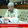 Anggota Komisi II DPR RI, Guspardi Gaus menyinggung ketidakseriusan KPU dan Bawaslu dalam RDP, Senin (10/6/2024). (Tangkapan Layar / Youtube TVR Parlemen)