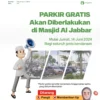 Biaya Parkir di Masjid Raya Al Jabbar Sementara Gratis