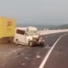 Tangkapan layar video viral peristiwa laka lantas di Tol Cisumdawu, tepatnya di wilayah Kecamatan Conggeang, Kabupaten Sumedang.