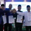 Empat partai yakni Nasdem, Demokrat, PKB dan Gerinda melakukan penandatanganan nota kesekapakatan koalisi untuk mengusung Dadang Supriatna dalam Pilkada 2024. Foto Istimewa