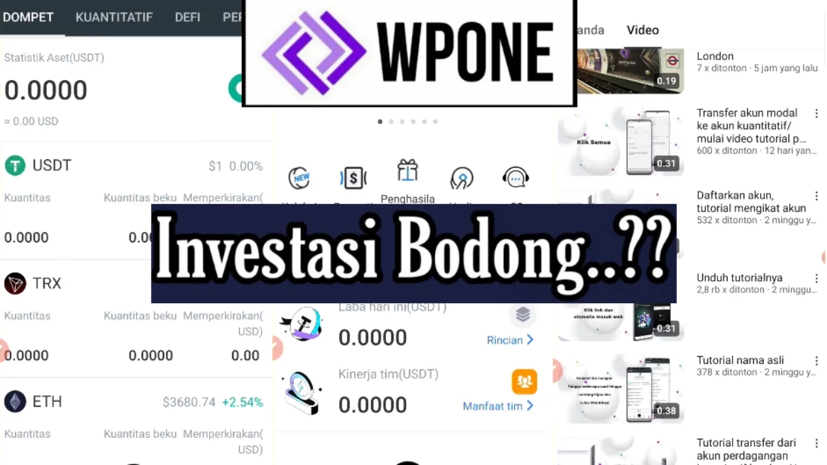 Cara Kerja Aplikasi Penghasil Uang WPONE Investasi Bodong Cara Kerja Aplikasi Penghasil Uang WPONE Investasi Bodong