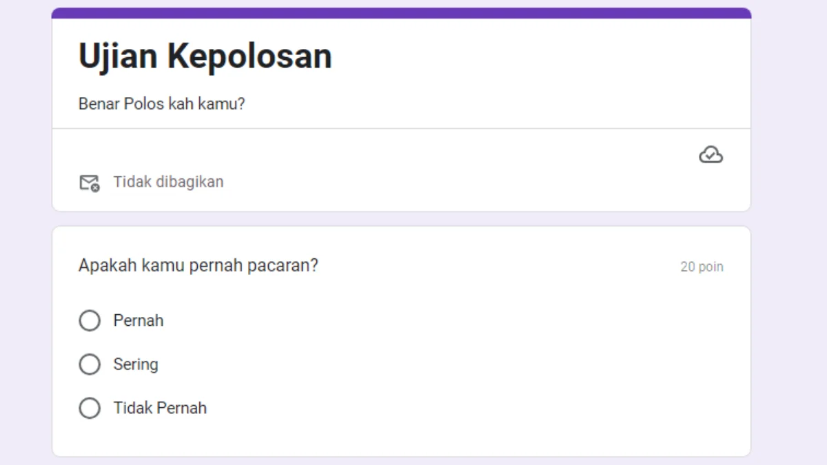 Viral di TikTok Tes Kepolosan Google Form, ini Link dan Cara Mainnya