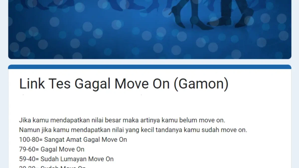 LINK Tes Ujian Gamon Terbaru 2024, Jangan-Jangan Kamu Belum Bisa Melupakan Mantan!