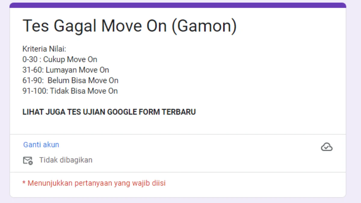 Viral TikTok, ini Link Tes Ujian Gamon Via Google Form Gratis