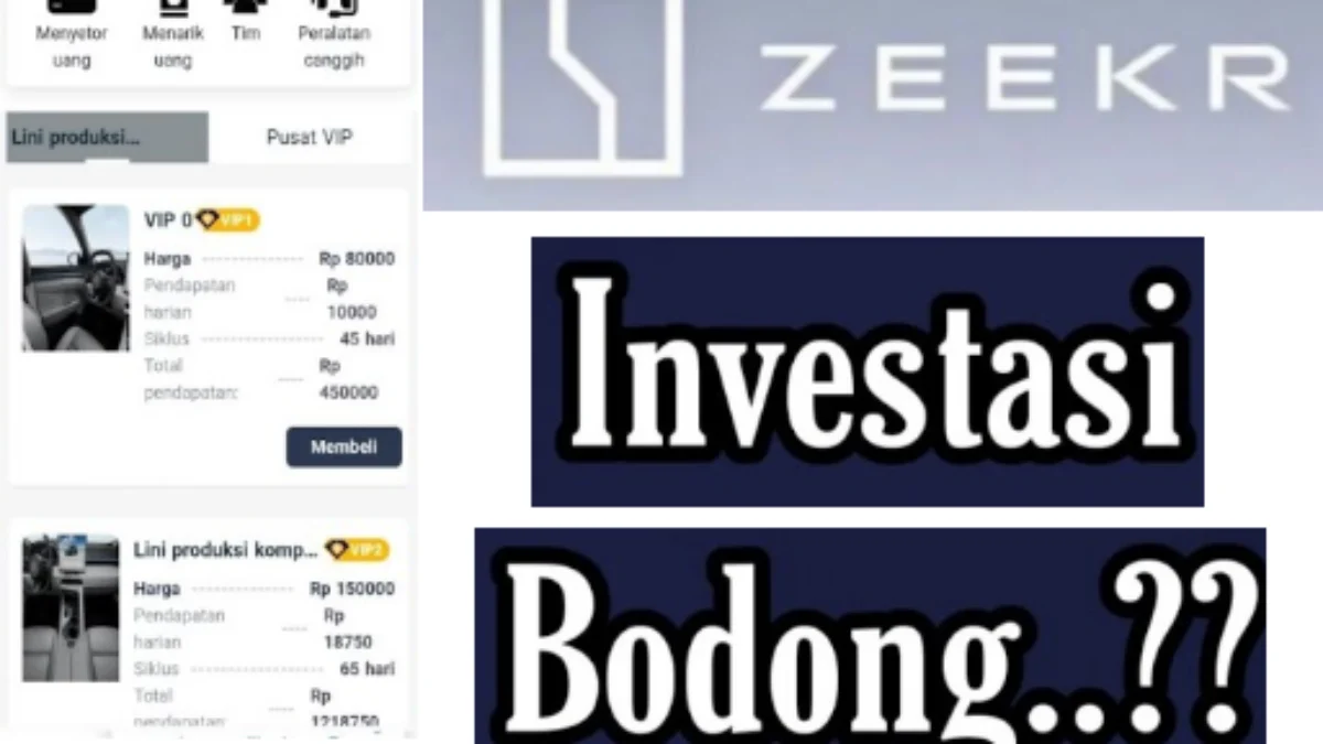 Awas! Jangan Terjebak Aplikasi Investasi Bodong ZEEKR dan Antam Pro