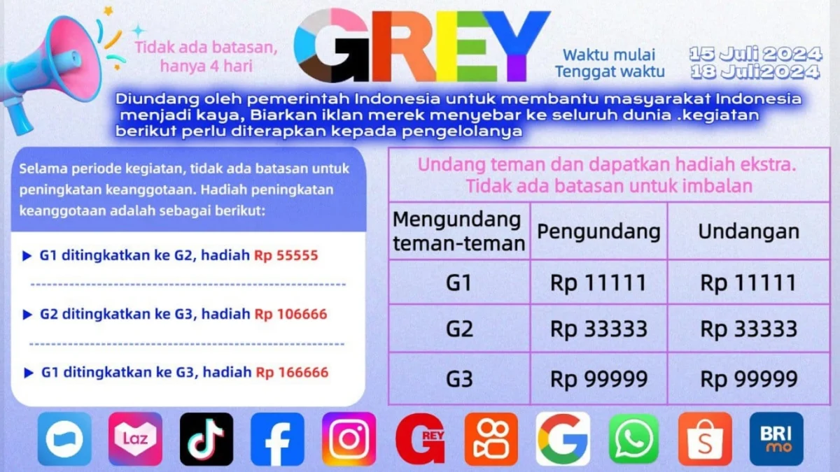 Even Promo Aplikasi Penghasil uang GREY yang mencurigakan.