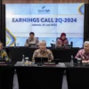 Direktur Utama bank bjb, Yuddy Renaldi saat earnings call Triwulan II 2024, di Gedung bank bjb T-Tower, Jakarta (30/7).