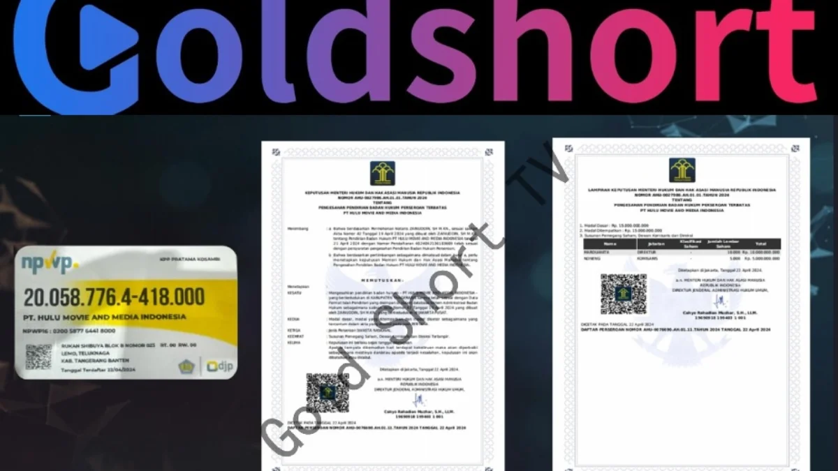 Dokumen legalitas dari Aplikasi Goldshort