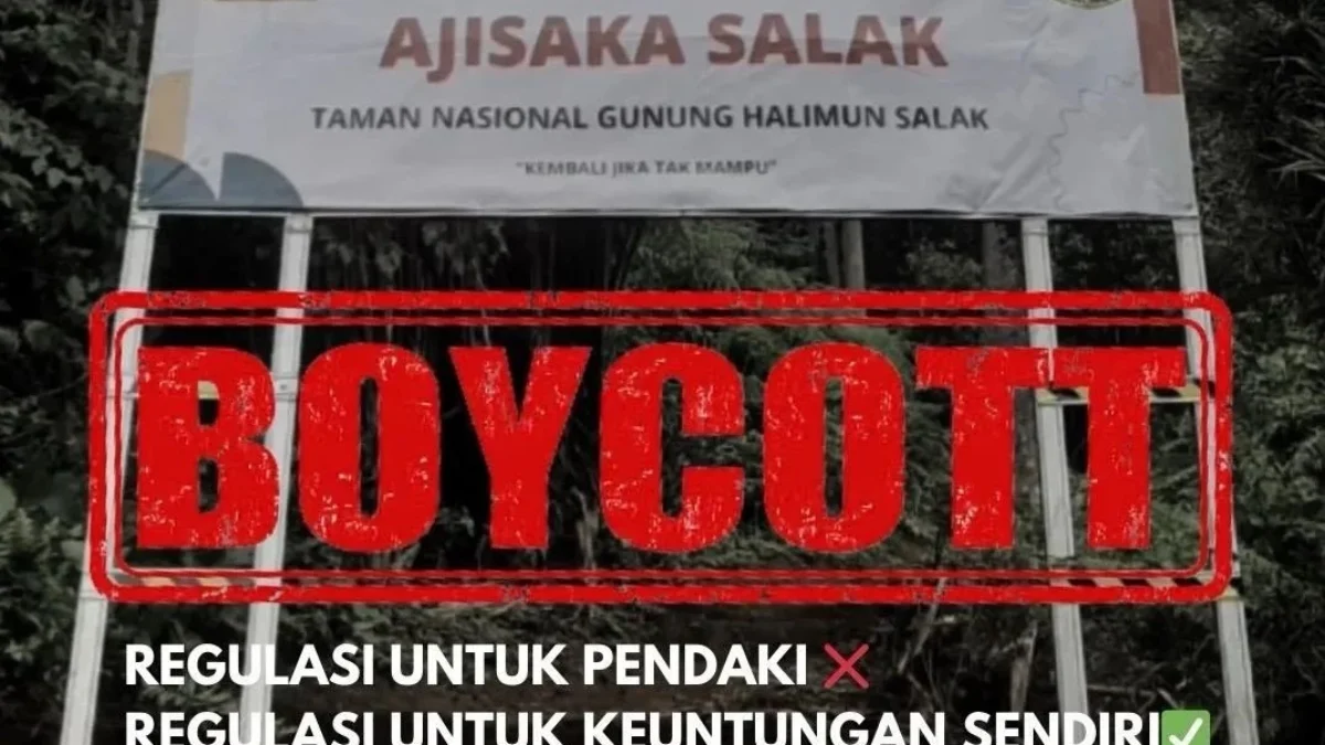 Para pencinta menyerukan aksi protes terhadap penglola jalur pendakian Gunung Halimun, Ajisaka. Sebab, pihak Ajisaka menerapkan aturan