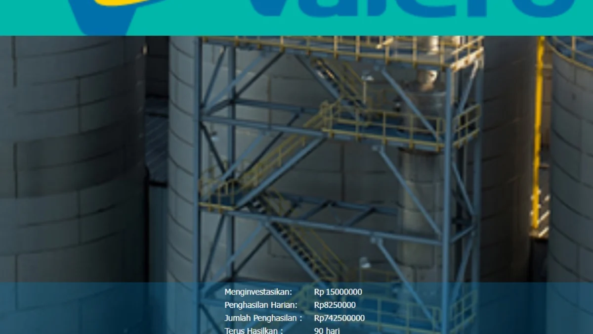 Penampakan website aplikasi Penghasil uang Valero.