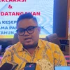 Dewan Pimpinan Wilayah (DPW) Nasdem Jawa Barat, Rizal Efendi Arismunandar yang ikut hadir pada penandatanganan kerjasama koalisi ‘Alus Pisan’ yang diusung tiga partai yakni Golkar, PKS dan PDI-Perjuangan pada Minggu (7/7). Foto Agi