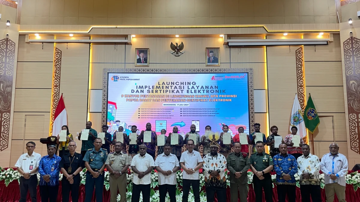 Peresmian Implementasi Layanan Sertipikat Tanah Elektronik di Papua Barat, Pelayanan Pertanahan Lebih Efisien, Efektif, dan Transparan