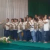 Kolaborasi seni budaya Grup Angklung dari Gereja St. Yohanes Ciamis dalam acara Muharraman di Pondok Pesantren Miftahul Huda Al Azhar, Citangkolo, Kota Banjar, Kamis 18 Juli 2024 malam. (istimewa)