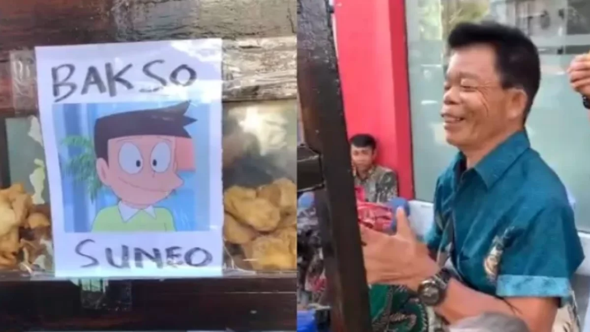 Viral Penjual Bakso di Surabaya Mirip Suneo, Netizen: Apakah ini Suneo Ketika Sudah Tua?