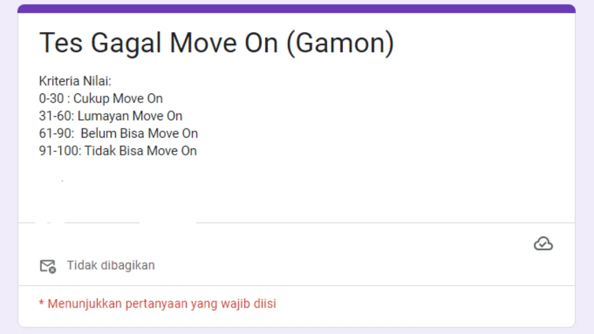 Link Tes GAMON yang Viral di TikTok Tahun 2024, Apakah Kamu Masih Gak Bisa Lupain Doi?