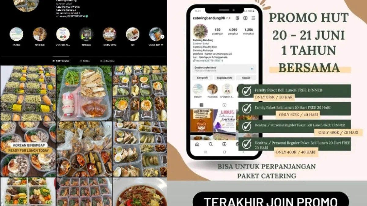 Ist. Tangkap layar promo Catering di Instagram yang diduga menipu para korban.