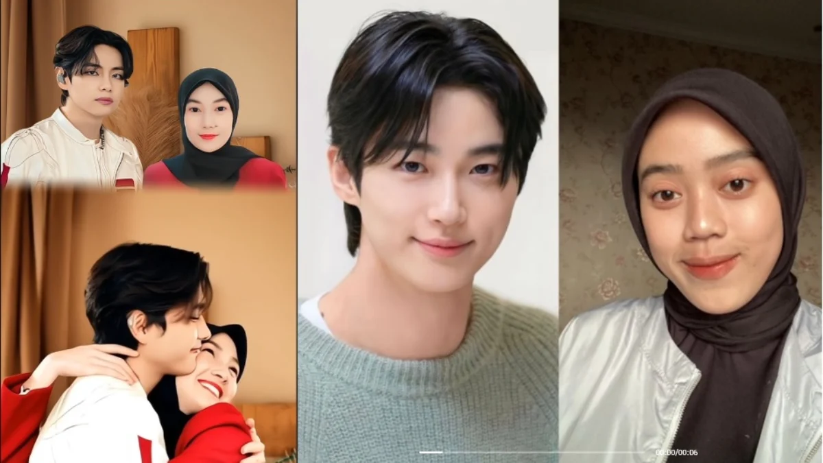 Salah satu contoh foto dan video AI berpelukan yang sedang Viral. (Tiktok @yolehihu @bbyjinsthv)