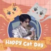 Salah satu contoh Twibbon World Cat Day 2024.