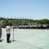 Kapolresta Bandung Kombes Pol Kusworo saat menggelar apel jelang persiapan laga Big Match Persib Bandung Vs Arema FC di Stadion Si Jalak Harupat, Kabupaten Bandung. Foto Istimewa