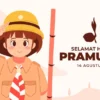Ilustrasi Lirik Hymne dan Mars Pramuka/ Freepik