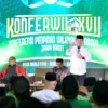 Sekretaris Daerah Provinsi Jawa Barat Herman Suryatman menjadi pembicara pada Dialog Kebangsaan dalam rangkaian kegiatan Konferensi Wilayah XVII Gerakan Pemuda (GP) Ansor Jabar di UPT Asrama Haji Kota Bekasi, Selasa (6/8/2024).(Foto: Biro Adpim Jabar)