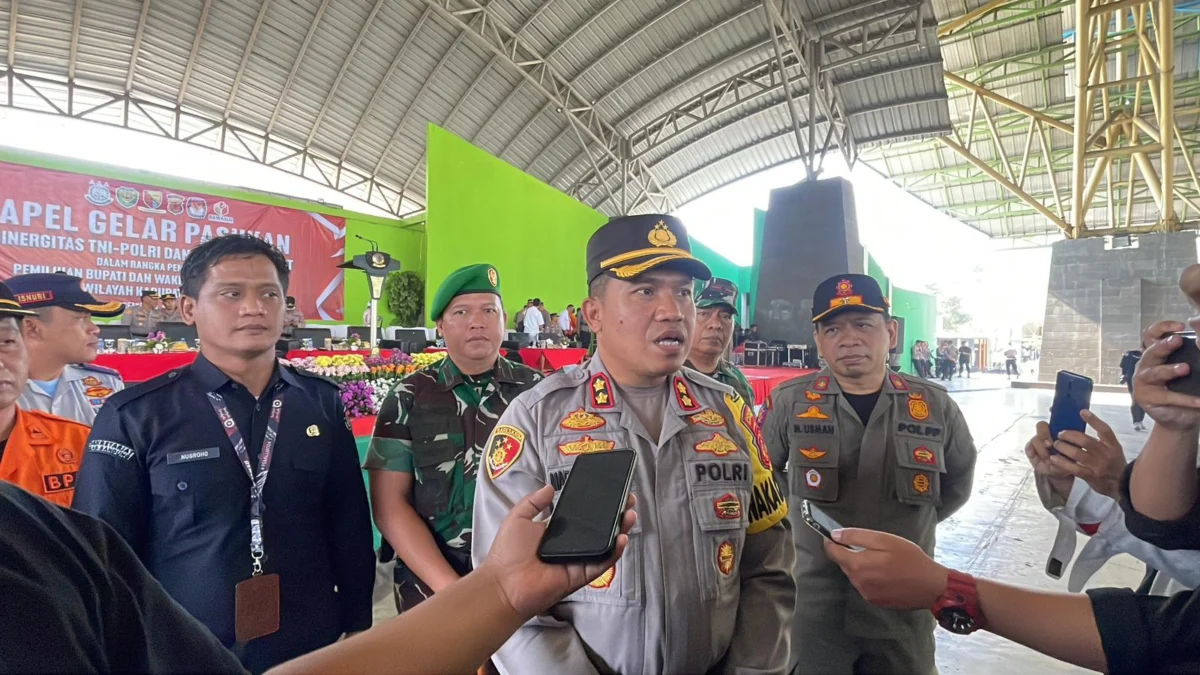 Gelar Apel Pasukan Operasi Mantap Praja Lodaya untuk Amankan Pilkada 2024, Polresta Bandung Turunkan 1765 Personel Gabungan. Foto Agi Jabar Ekspres