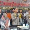 Jumpa pers pengungkapan kasus penganiayaan seorang wanita AIP oleh pacarnya. (foto/ANTARA)