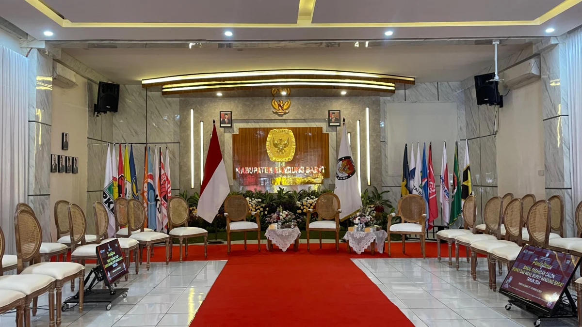 Hari Pertama Pendaftaran Paslon Bupati dan Wakil Bupati, KPU Kabupaten Bandung Barat Masih Sepi Ruangan penerima peserta bakal paslon Bupati dan Wakil Bupati Bandung Barat. Selasa (27/8). Dok Jabar Ekspres0