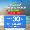 Dapatkan Promo Traveloka Pada Event Travel The World Fair 2024! Dapatkan Promo Traveloka Pada Event Travel The World Fair 2024! (Instagram: @traveloka.id)