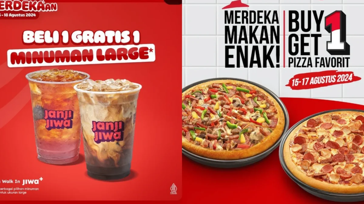 Promo Buy 1 Get 1 HUT RI 17 Agustus 2024/Instagram Janji Jiwa dan Pizza Hut Indonesia