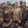 Calon Wali Kota Bogor, Nomor Urut 1, Sendi Fardiansyah bersama jajaran Angkatan Muda Siliwangi. (Yudha Prananda / Jabar Ekspres)